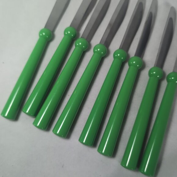 IKEA Grammatik Green 8 Lot Set Vintage Stainless Flatware Cutlery Knives Utensil - Picture 9 of 12